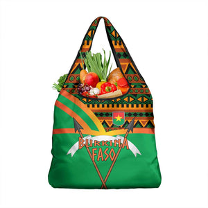 Burkina Faso Heritage Grocery Bag Tribal Spears and National Emblem - African Pride