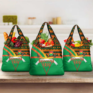 Burkina Faso Heritage Grocery Bag Tribal Spears and National Emblem - African Pride
