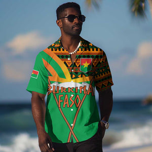 Burkina Faso Heritage Hawaiian Shirt Tribal Spears and National Emblem - African Pride