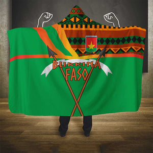 Burkina Faso Heritage Hooded Blanket Tribal Spears and National Emblem - African Pride