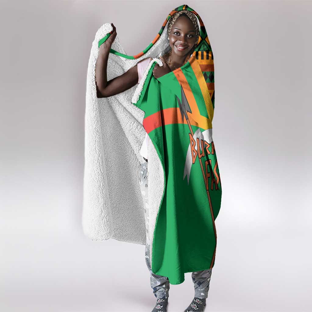 Burkina Faso Heritage Hooded Blanket Tribal Spears and National Emblem - African Pride