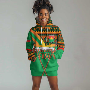 Burkina Faso Heritage Hoodie Dress Tribal Spears and National Emblem - African Pride