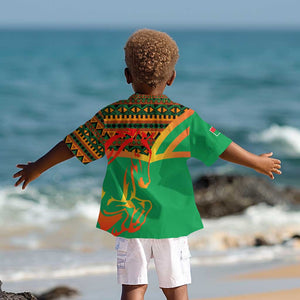 Burkina Faso Heritage Kid Hawaiian Shirt Tribal Spears and National Emblem - African Pride