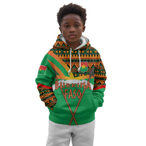 Burkina Faso Heritage Kid Hoodie Tribal Spears and National Emblem - African Pride