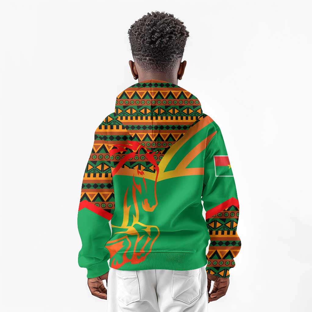 Burkina Faso Heritage Kid Hoodie Tribal Spears and National Emblem - African Pride