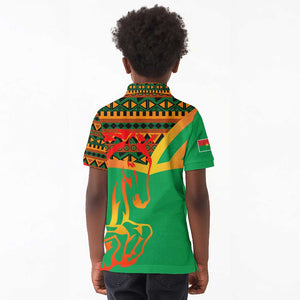 Burkina Faso Heritage Kid Polo Shirt Tribal Spears and National Emblem - African Pride