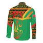 Burkina Faso Heritage Long Sleeve Button Shirt Tribal Spears and National Emblem - African Pride