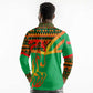 Burkina Faso Heritage Long Sleeve Polo Shirt Tribal Spears and National Emblem - African Pride