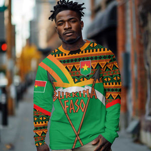 Burkina Faso Heritage Long Sleeve Shirt Tribal Spears and National Emblem - African Pride