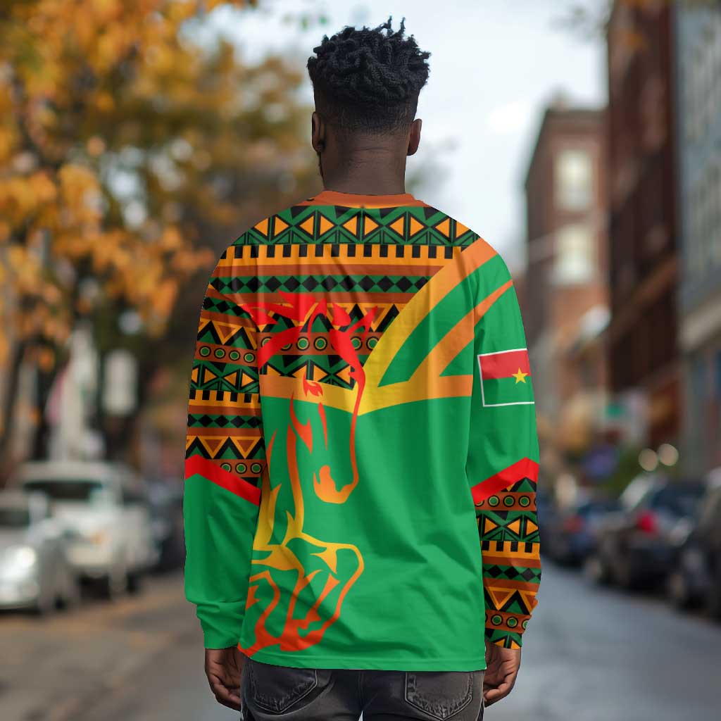 Burkina Faso Heritage Long Sleeve Shirt Tribal Spears and National Emblem - African Pride