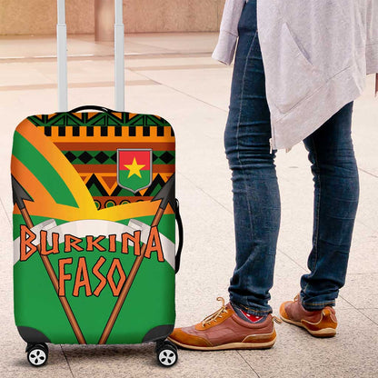 Burkina Faso Heritage Luggage Cover Tribal Spears and National Emblem - African Pride