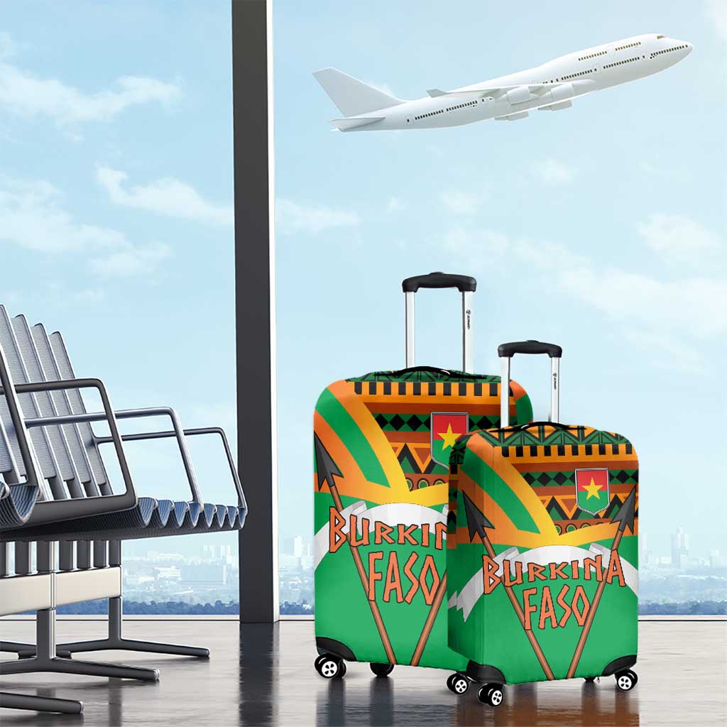 Burkina Faso Heritage Luggage Cover Tribal Spears and National Emblem - African Pride