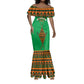 Burkina Faso Heritage Mermaid Dress Tribal Spears and National Emblem - African Pride