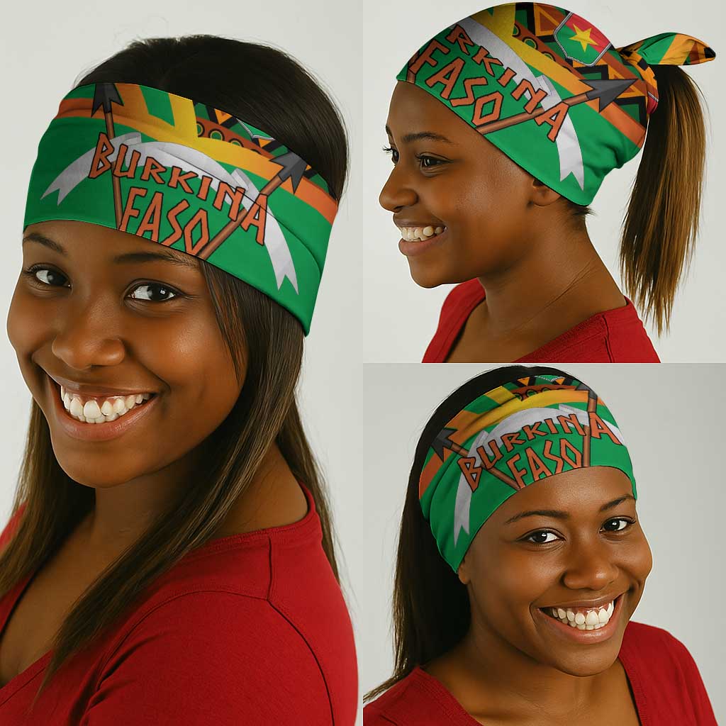Burkina Faso Heritage Neck Gaiter Tribal Spears and National Emblem - African Pride