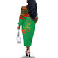 Burkina Faso Heritage Off The Shoulder Long Sleeve Dress Tribal Spears and National Emblem - African Pride