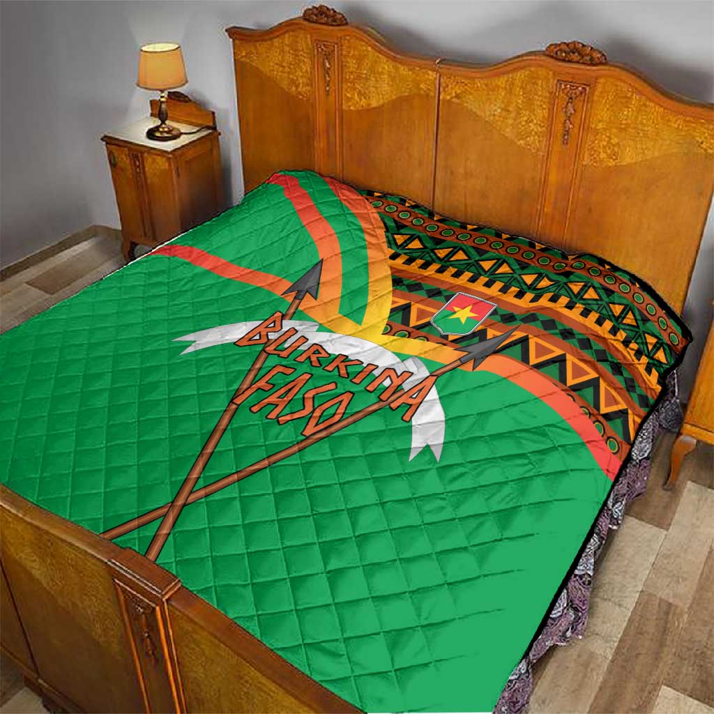 Burkina Faso Heritage Quilt Tribal Spears and National Emblem - African Pride