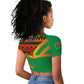 Burkina Faso Heritage Raglan Cropped T shirt Tribal Spears and National Emblem - African Pride