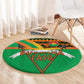 Burkina Faso Heritage Round Carpet Tribal Spears and National Emblem - African Pride