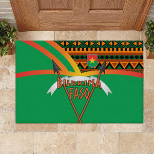 Burkina Faso Heritage Rubber Doormat Tribal Spears and National Emblem - African Pride