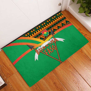 Burkina Faso Heritage Rubber Doormat Tribal Spears and National Emblem - African Pride
