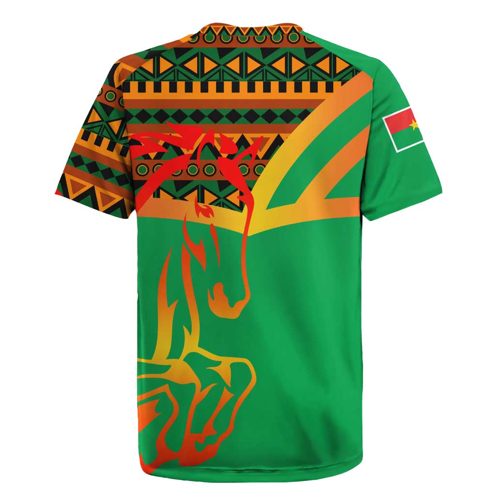 Burkina Faso Heritage Rugby Jersey Tribal Spears and National Emblem - African Pride