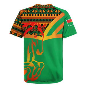 Burkina Faso Heritage Rugby Jersey Tribal Spears and National Emblem - African Pride