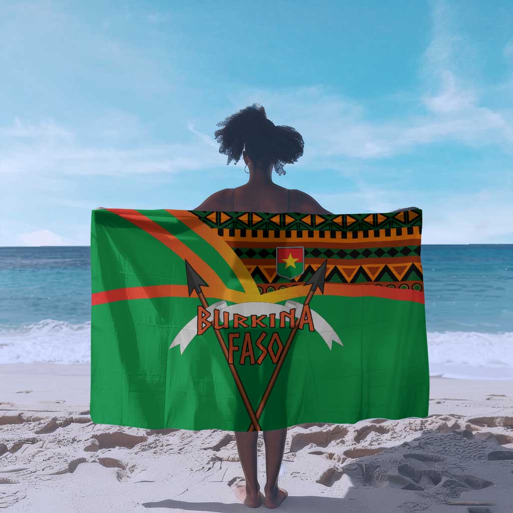 Burkina Faso Heritage Sarong Tribal Spears and National Emblem - African Pride