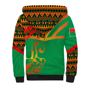 Burkina Faso Heritage Sherpa Hoodie Tribal Spears and National Emblem - African Pride