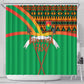 Burkina Faso Heritage Shower Curtain Tribal Spears and National Emblem - African Pride