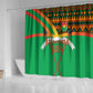 Burkina Faso Heritage Shower Curtain Tribal Spears and National Emblem - African Pride