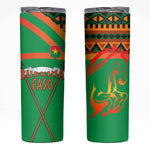 Burkina Faso Heritage Skinny Tumbler Tribal Spears and National Emblem - African Pride