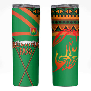 Burkina Faso Heritage Skinny Tumbler Tribal Spears and National Emblem - African Pride