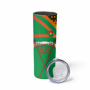 Burkina Faso Heritage Skinny Tumbler Tribal Spears and National Emblem - African Pride