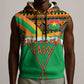 Burkina Faso Heritage Sleeveless Zip Hoodie Tribal Spears and National Emblem - African Pride