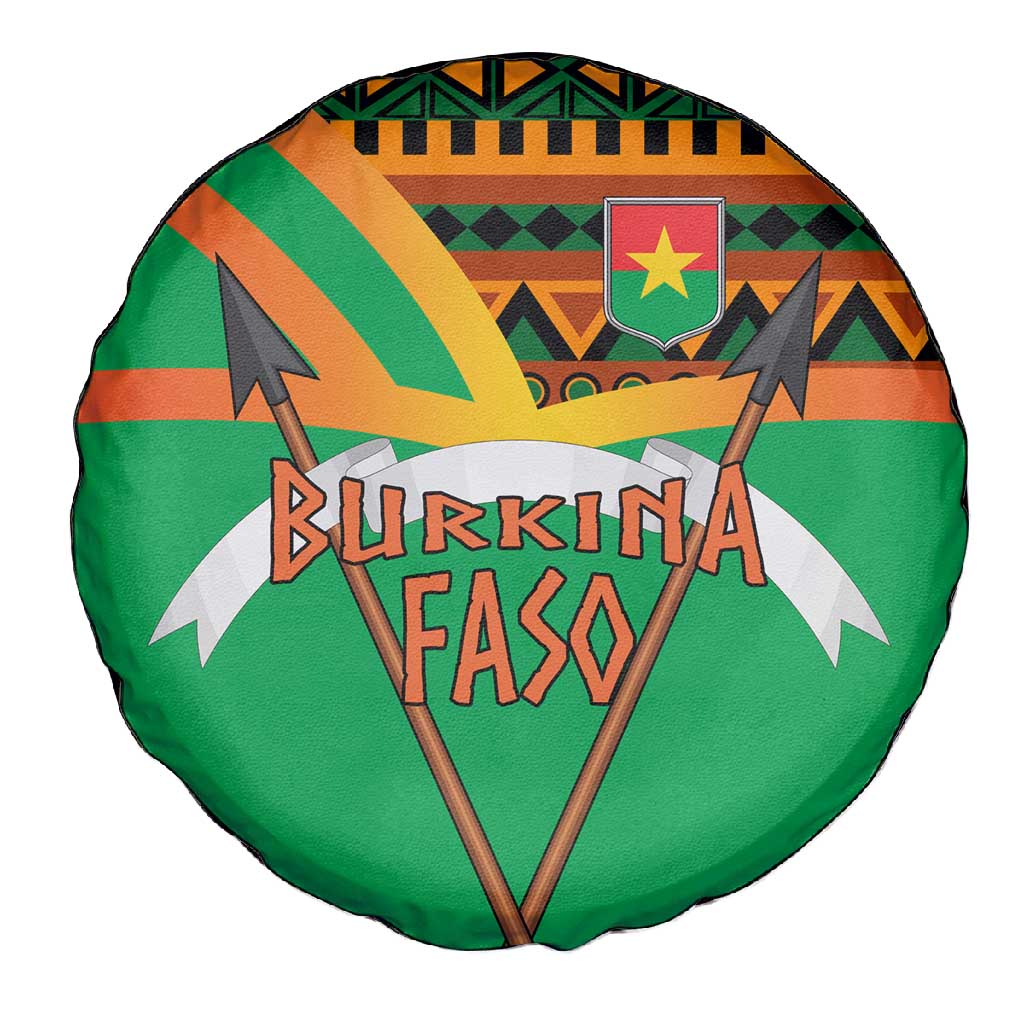 Burkina Faso Heritage Spare Tire Cover Tribal Spears and National Emblem - African Pride