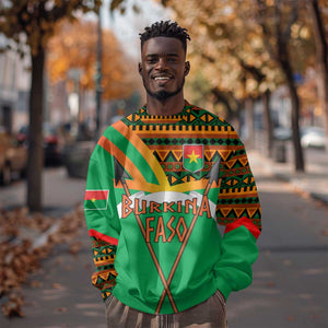 Burkina Faso Heritage Sweatshirt Tribal Spears and National Emblem - African Pride