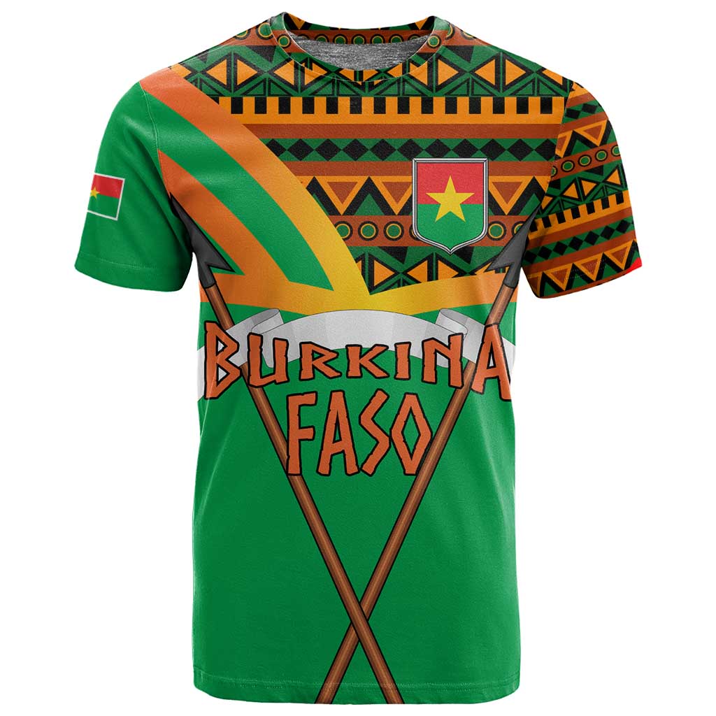 Burkina Faso Heritage T shirt Tribal Spears and National Emblem - African Pride