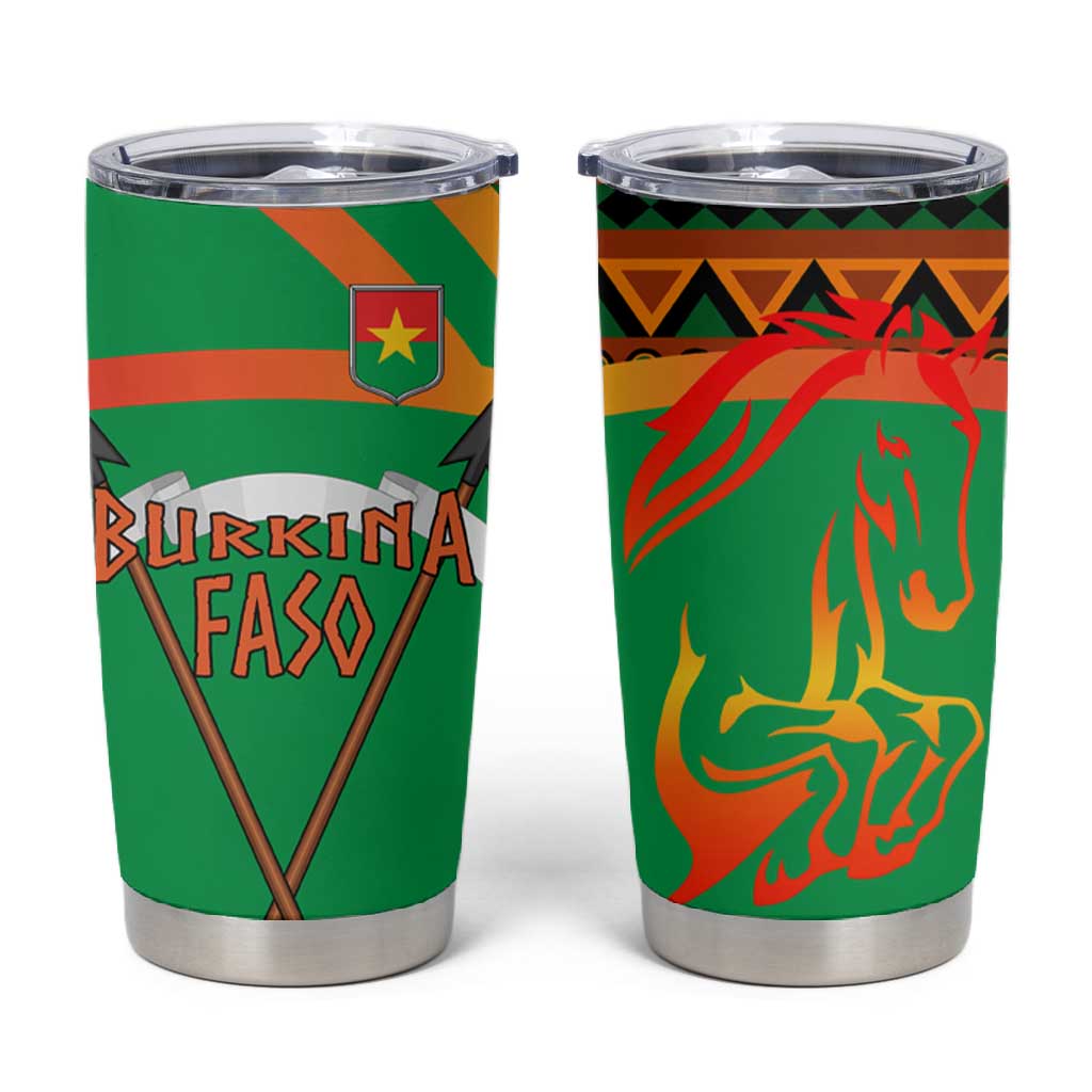 Burkina Faso Heritage Tumbler Cup Tribal Spears and National Emblem - African Pride