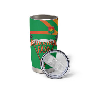 Burkina Faso Heritage Tumbler Cup Tribal Spears and National Emblem - African Pride