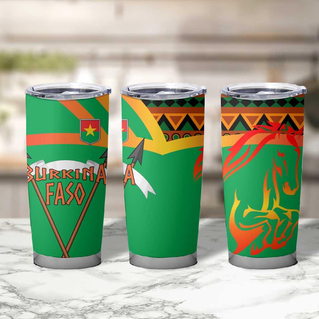 Burkina Faso Heritage Tumbler Cup Tribal Spears and National Emblem - African Pride