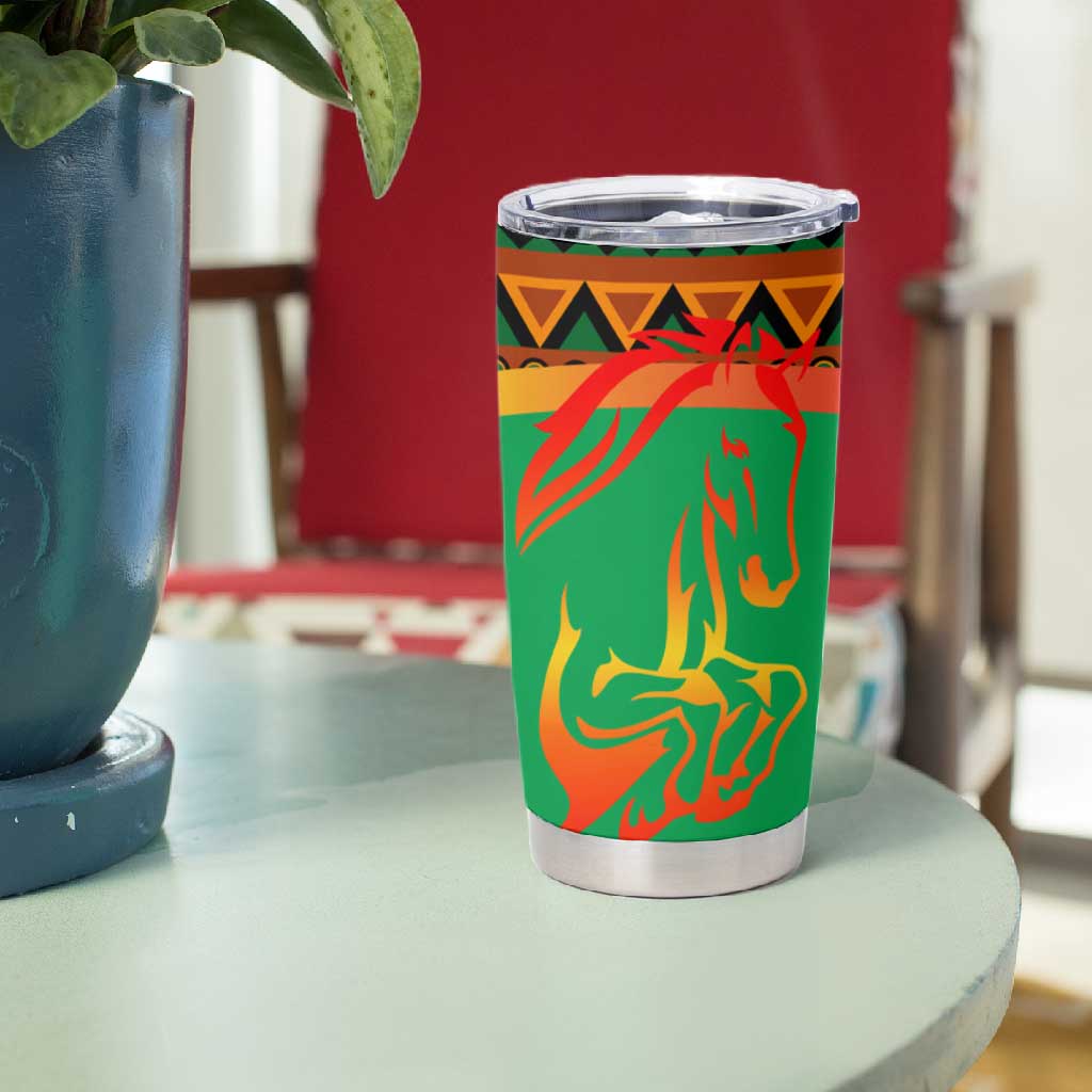 Burkina Faso Heritage Tumbler Cup Tribal Spears and National Emblem - African Pride