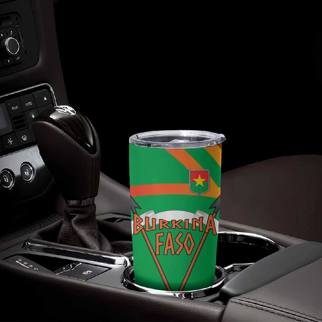 Burkina Faso Heritage Tumbler Cup Tribal Spears and National Emblem - African Pride