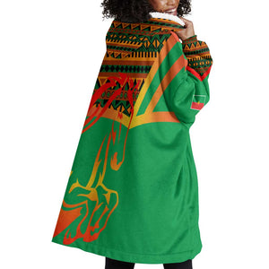 Burkina Faso Heritage Wearable Blanket Hoodie Tribal Spears and National Emblem - African Pride