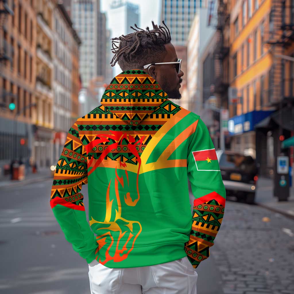Burkina Faso Heritage Zip Hoodie Tribal Spears and National Emblem - African Pride