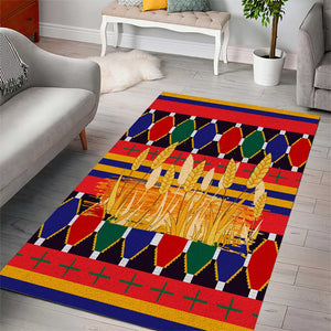 Burkina Faso Area Rug Kente Flag Red Green Blue Geometric - African Pride