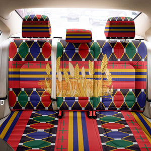 Burkina Faso Back Car Seat Cover Kente Flag Red Green Blue Geometric - African Pride