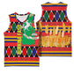 Burkina Faso Basketball Jersey Kente Flag Red Green Blue Geometric - African Pride