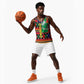 Burkina Faso Basketball Jersey Kente Flag Red Green Blue Geometric - African Pride
