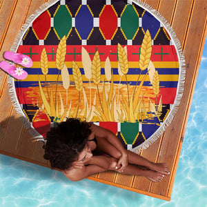 Burkina Faso Beach Blanket Kente Flag Red Green Blue Geometric - African Pride