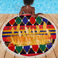 Burkina Faso Beach Blanket Kente Flag Red Green Blue Geometric - African Pride